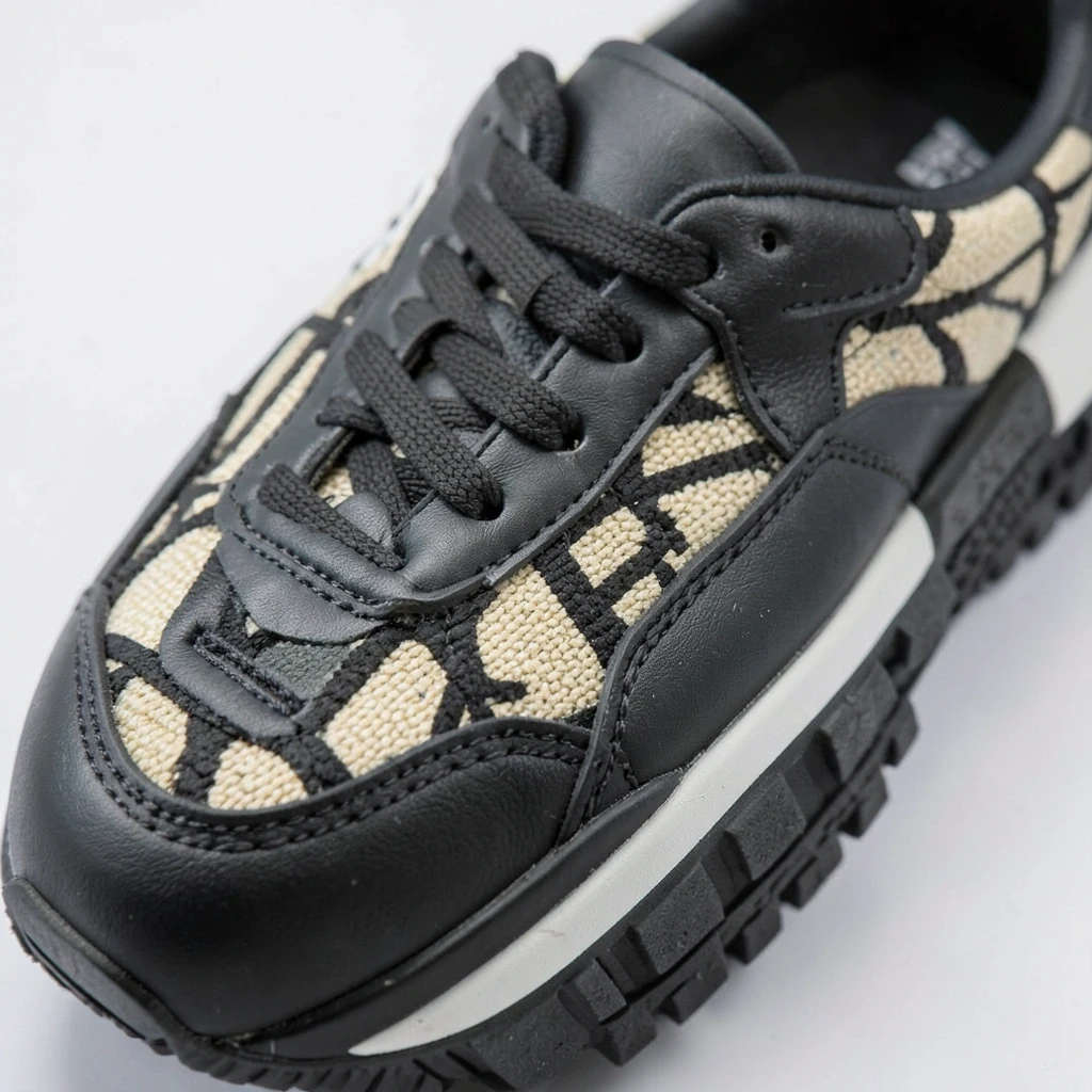 Tenis de diseño con acabado textil